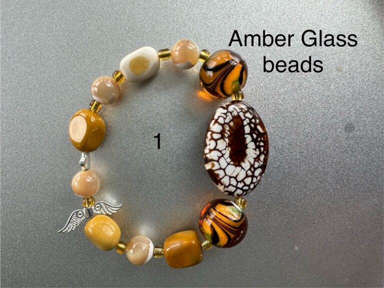 Amber Glass Beads Bracelet