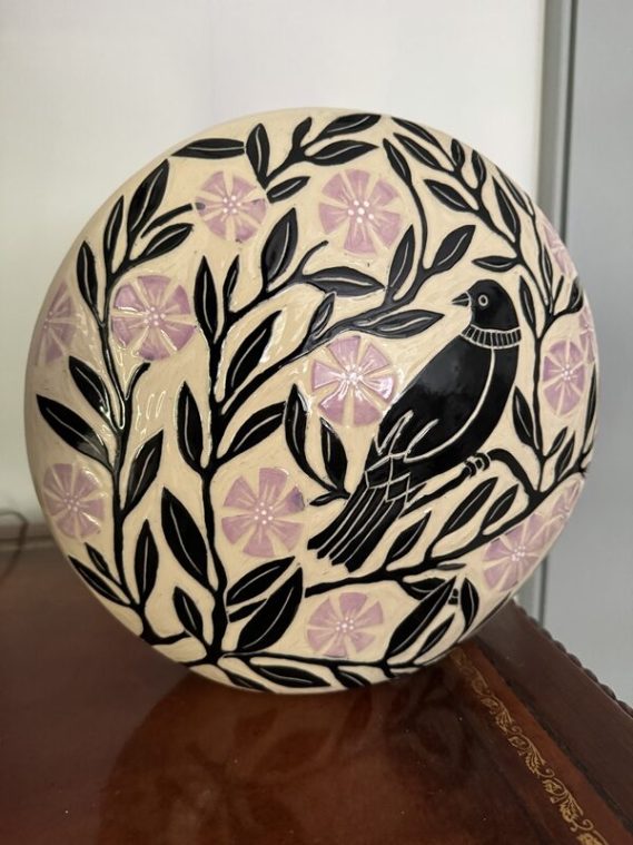 Marlayn King Dogwood and Black Bird 10 x 11