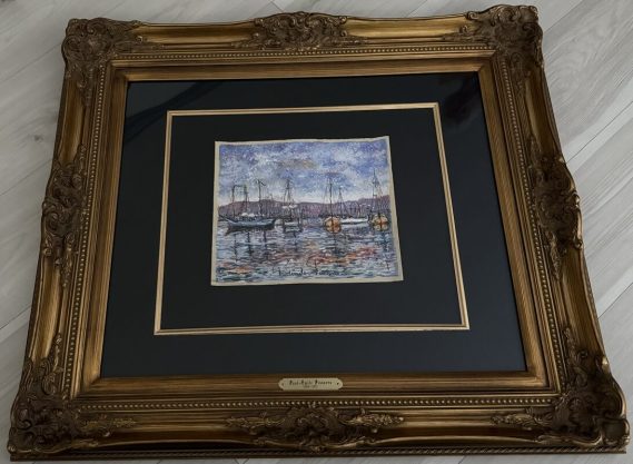 Paul Emile Pissarro Avant La Regate Pastel on Paper framed 28 x 32